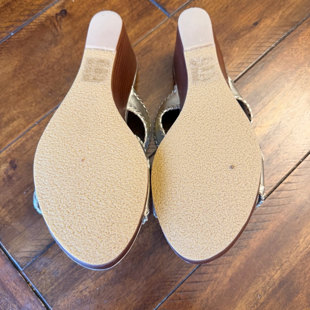 Jack Rogers Gold metallic Jackie Mid Wedge Sandals - Picture 3 of 6